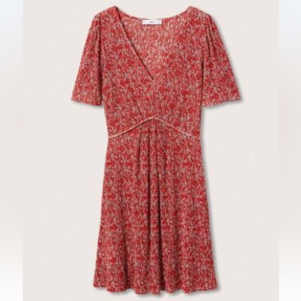Mango Red Floral Dress